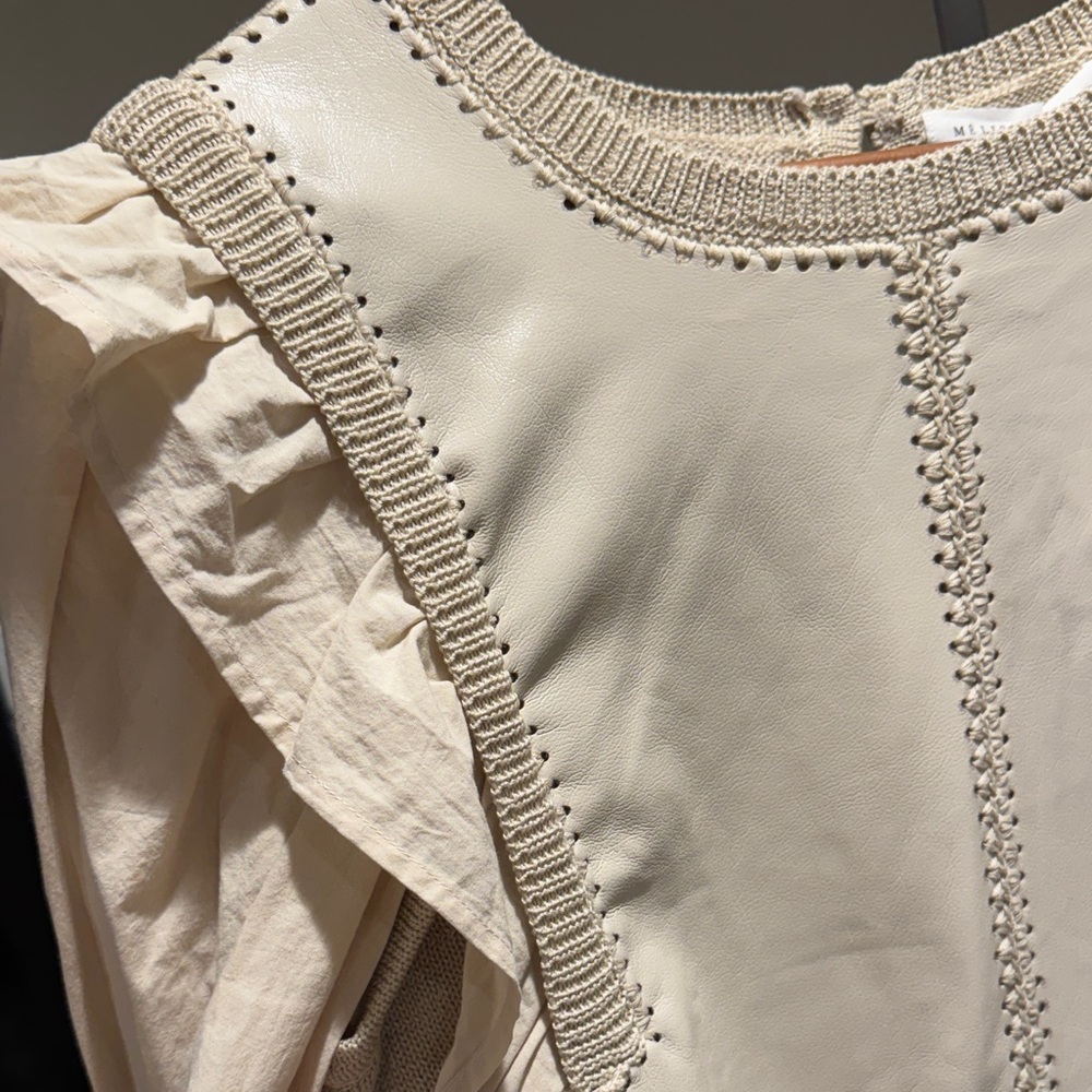 MELISSA NEPTON Cream Ruffled Blouse - Picture 5 of 5
